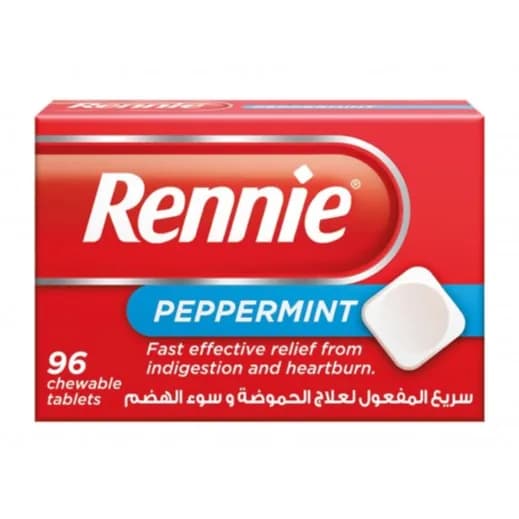 Rennie Peppermint Chewable 96 Tab