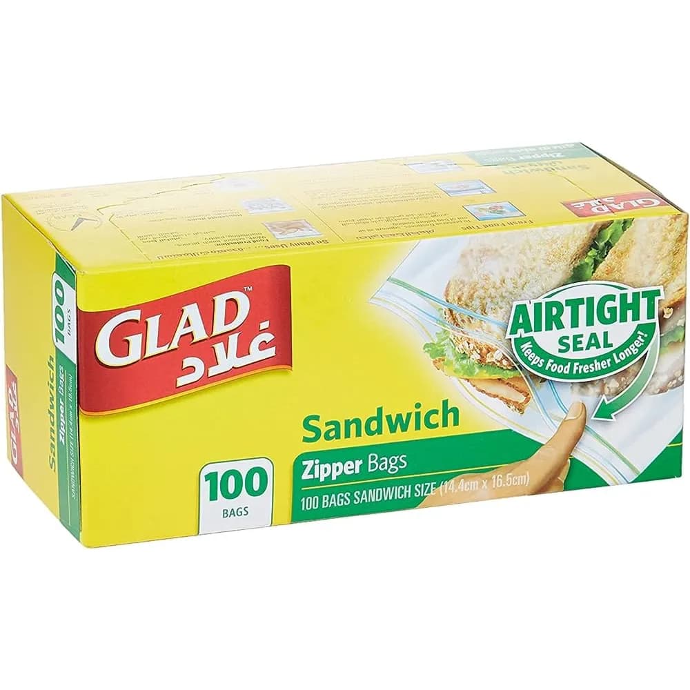 Glad Zipper Sandwich Bag 100 Bags