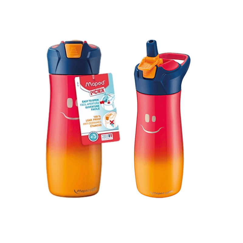 Maped Picnik Steel Concept Kids 580ml Water Bottle Blue Red Yellow Colour - 8907