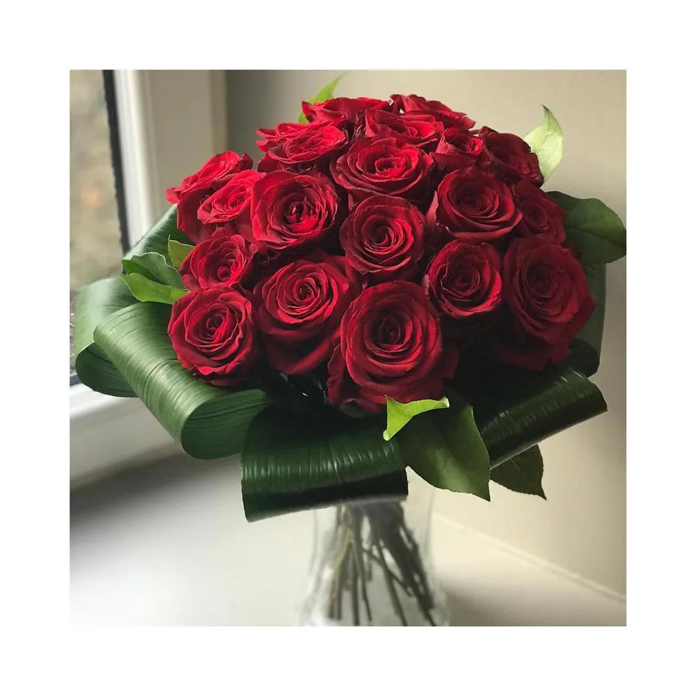 30 - Red Roses And Greeneries In Bouquet