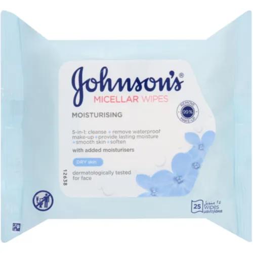 J&J Dry Skin Micellar Wipes Moisturising 25'S (028)