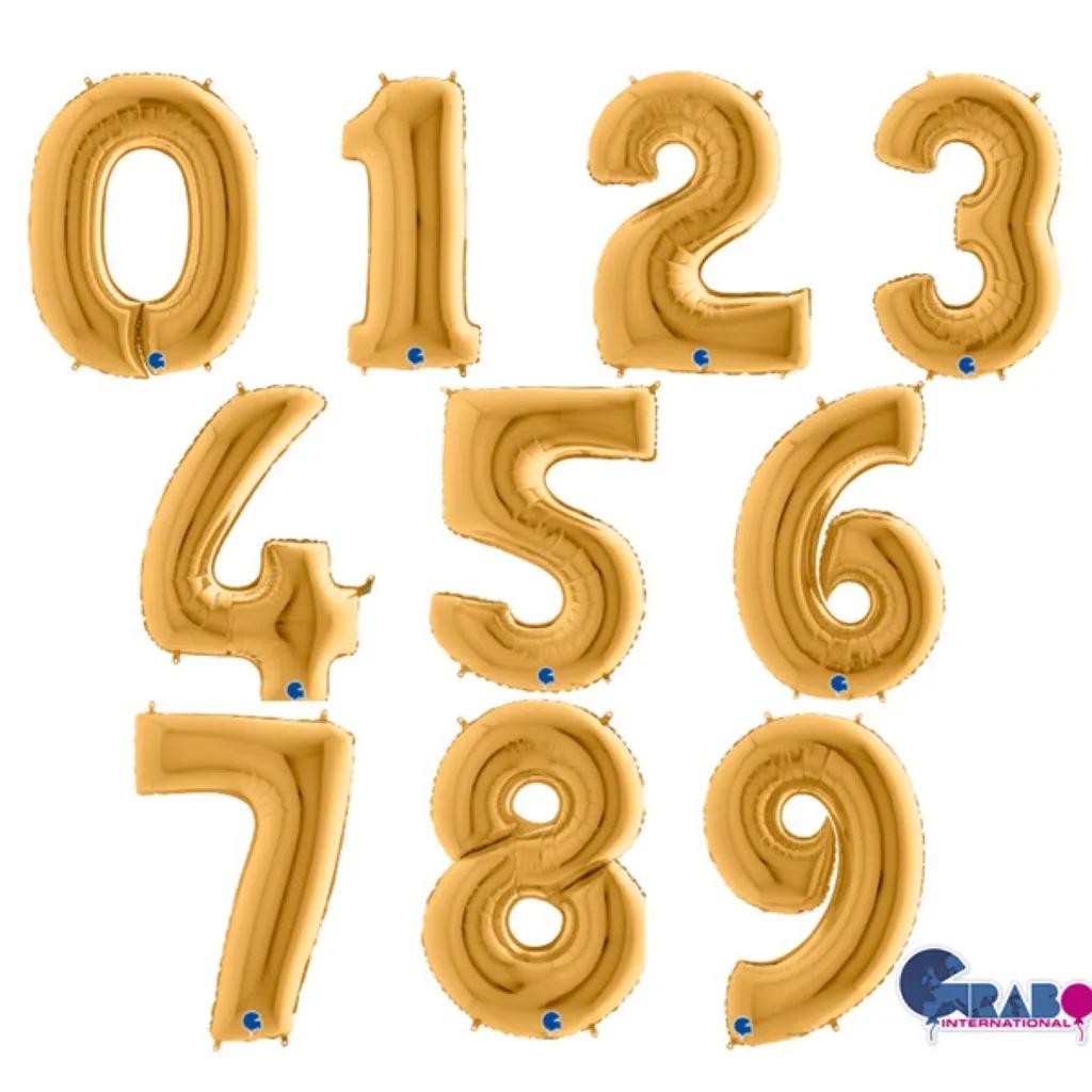 Golden Helium Number Balloon Italy