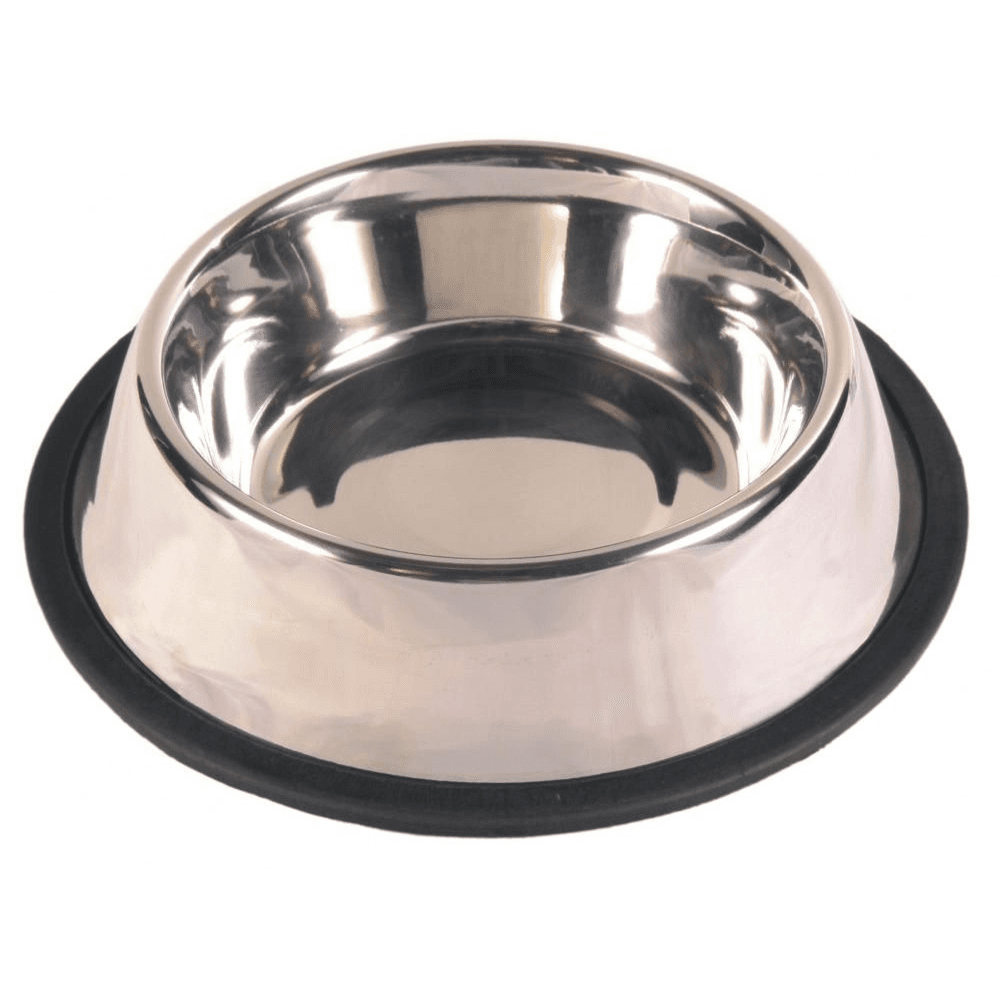 Stainless Steel Rubber Base Ring Cat Bowl - 0.2 Liter