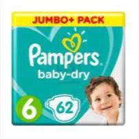 Pampers Size 6 Baby Dry 62 Pieces