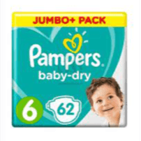 Pampers Size 6 Baby Dry 62 Pieces