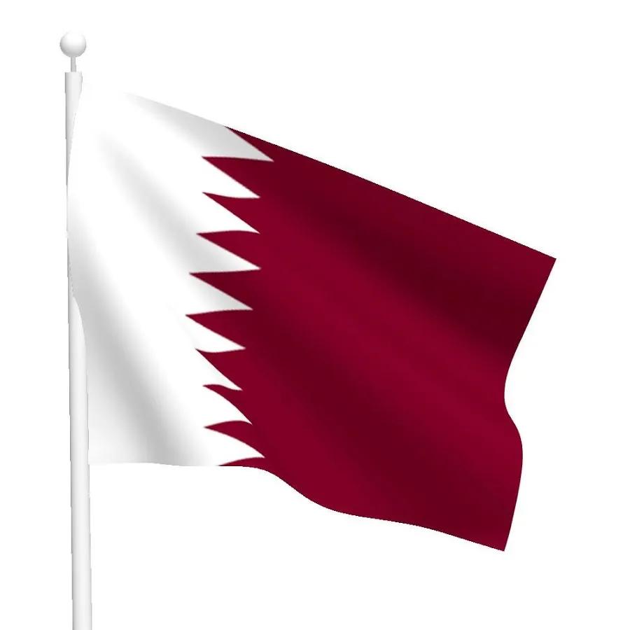 Qatar Flag With Stick