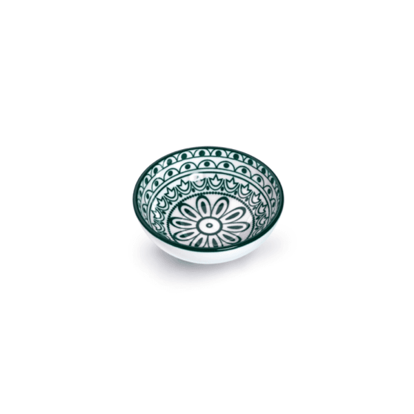 Che Brucia 3.5" Round Dish Green Arabesque/d03-054