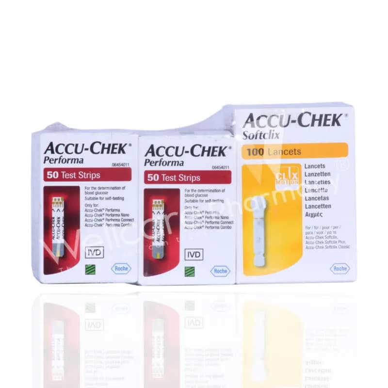 Accu Check Performa Strips Offer (2Strip Boxes +1Softclix)