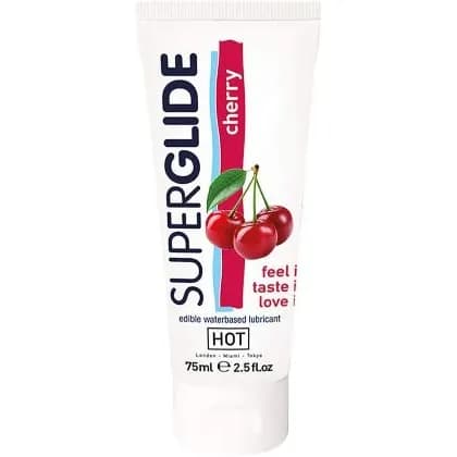 Hot Superglide Waterbased Lubricant With Cherry Flavour 75ml