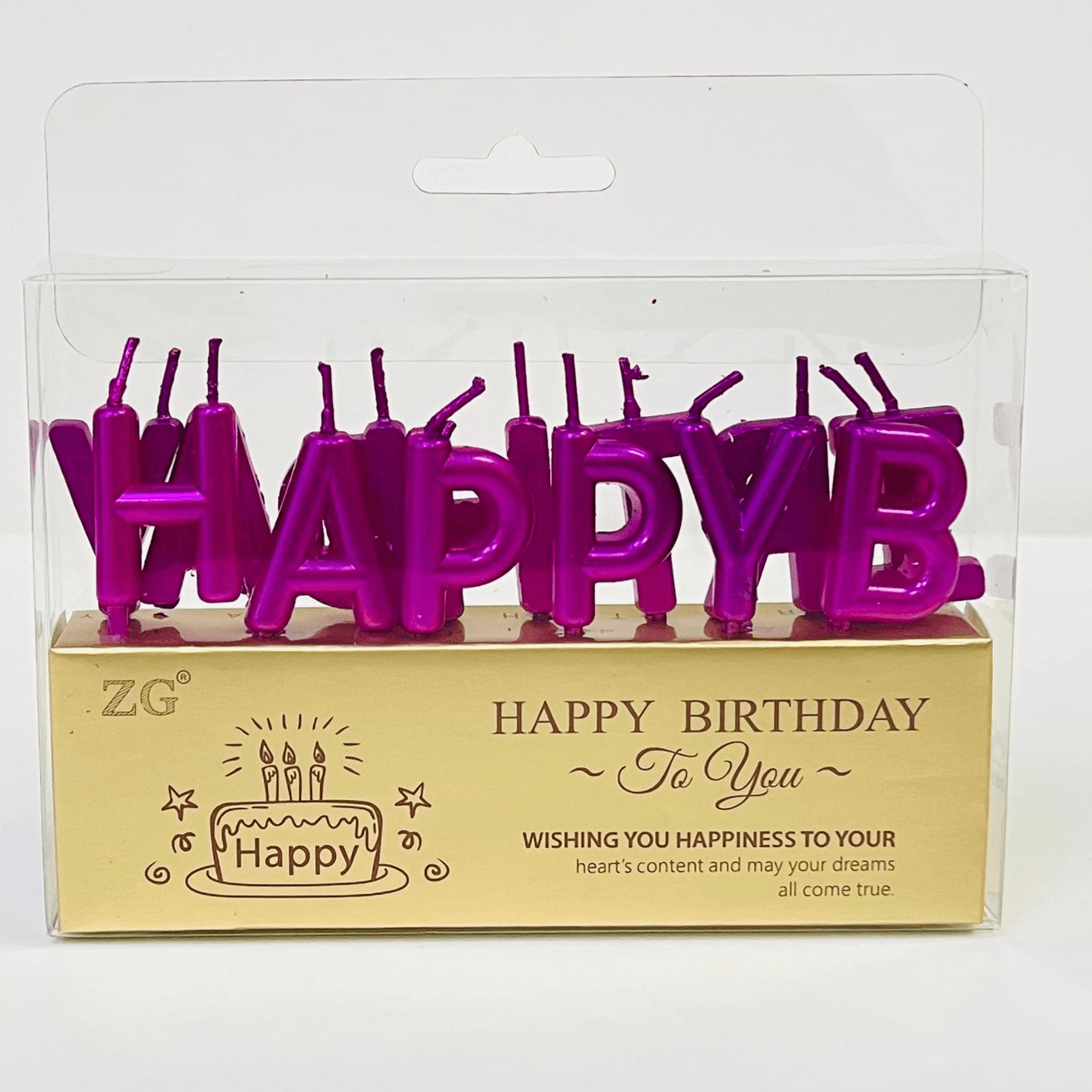 Pink Happy Birthday Candles