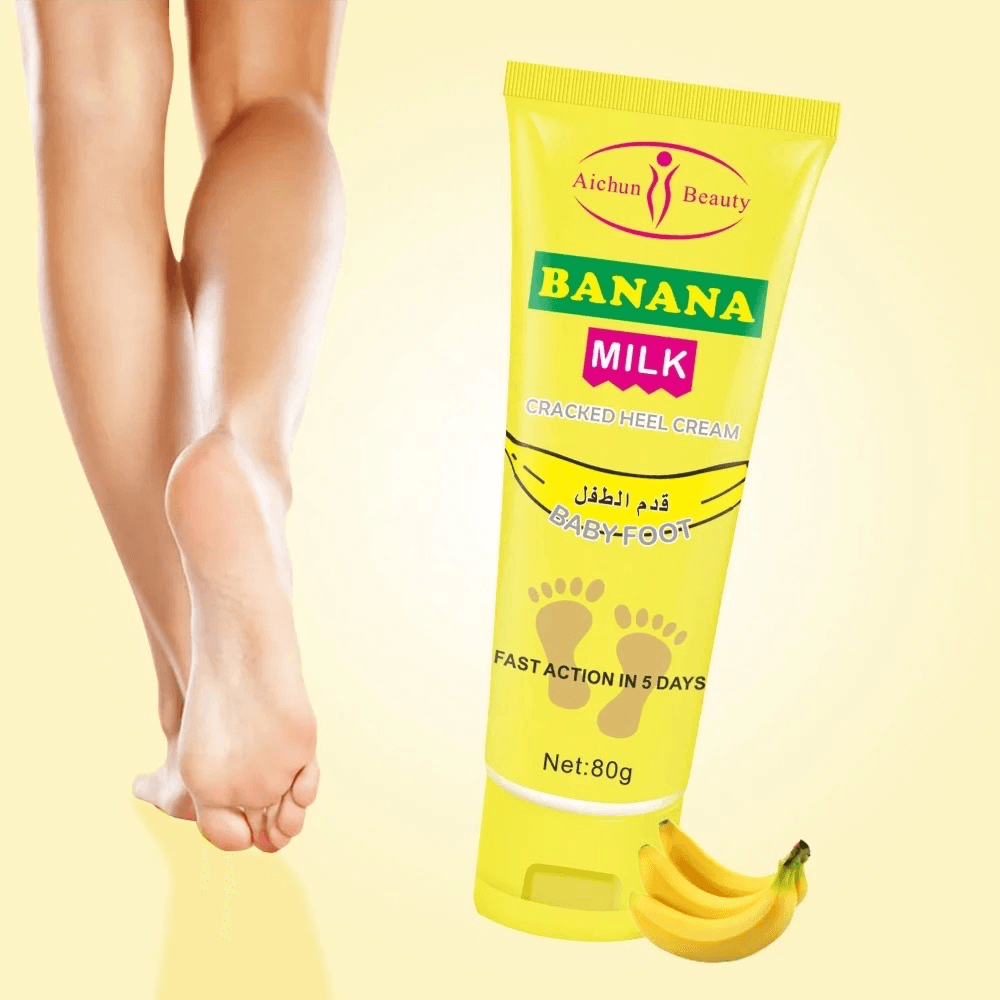 Aichun Beauty Cracked Heel Cream Foot Care Banana Milk Cream Rough Dry Skin Baby Foot 80g