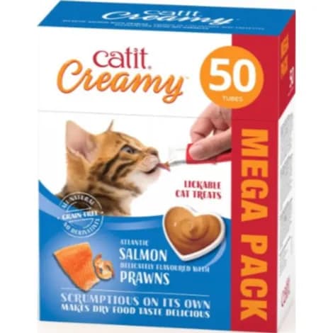 Catit Creamy Treats Mega Pack Salmon , 50 Tubes / Box