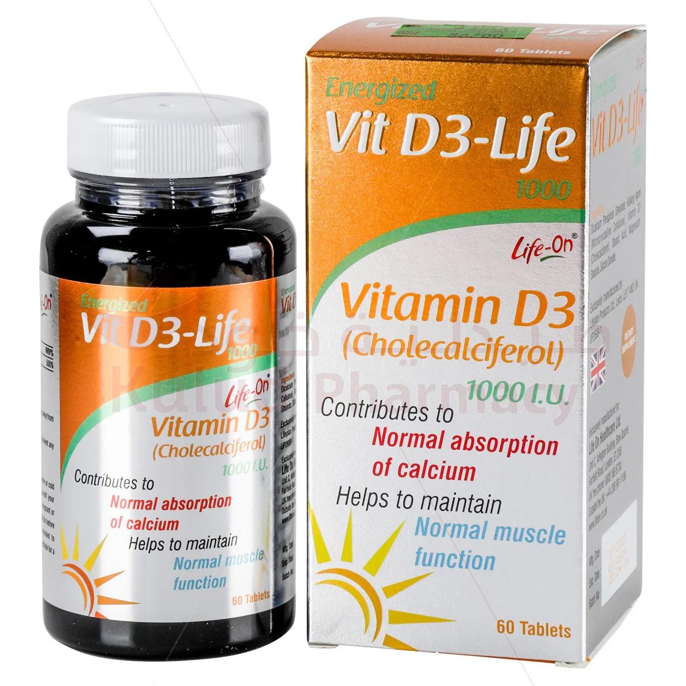 Life On Vitamin D3 1000 iu 60 Tablets