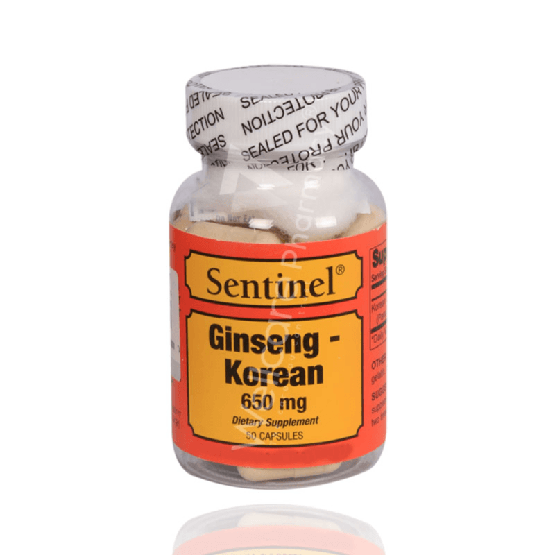 Sentinel Ginseng Korean 650mg 50 Tablets