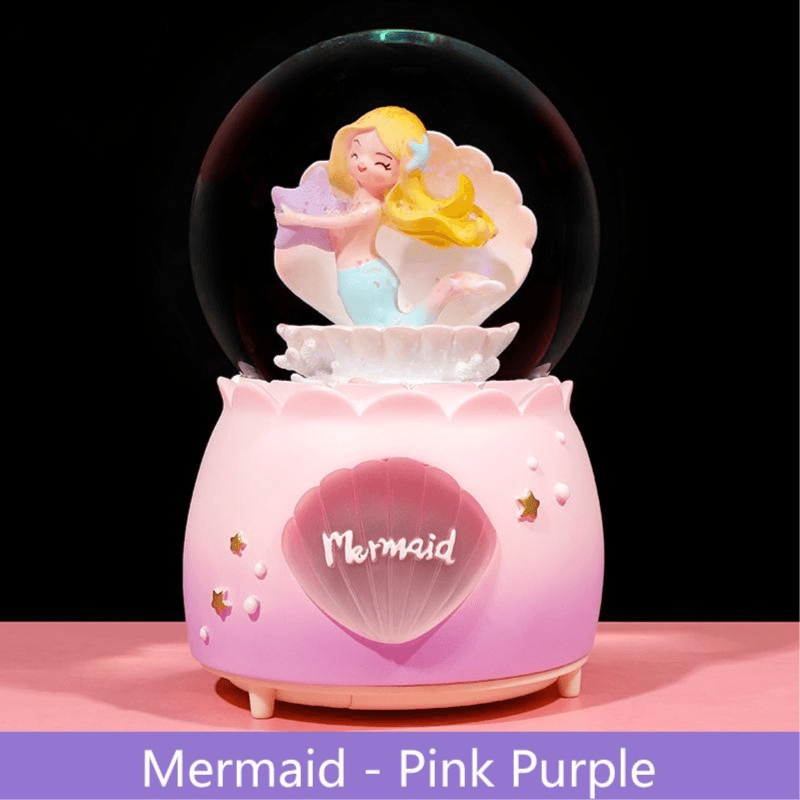 Pink Purple Mermaid With Starfish Crystal Ball