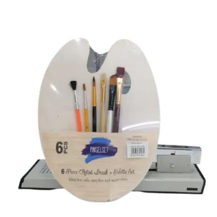 6 Piece Artist Brush & Palette Set