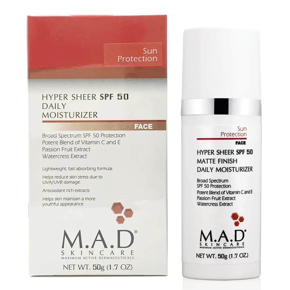 M.a.d Skincare Hyper Sheer Spf 50 Daily Moisturizer 50ml