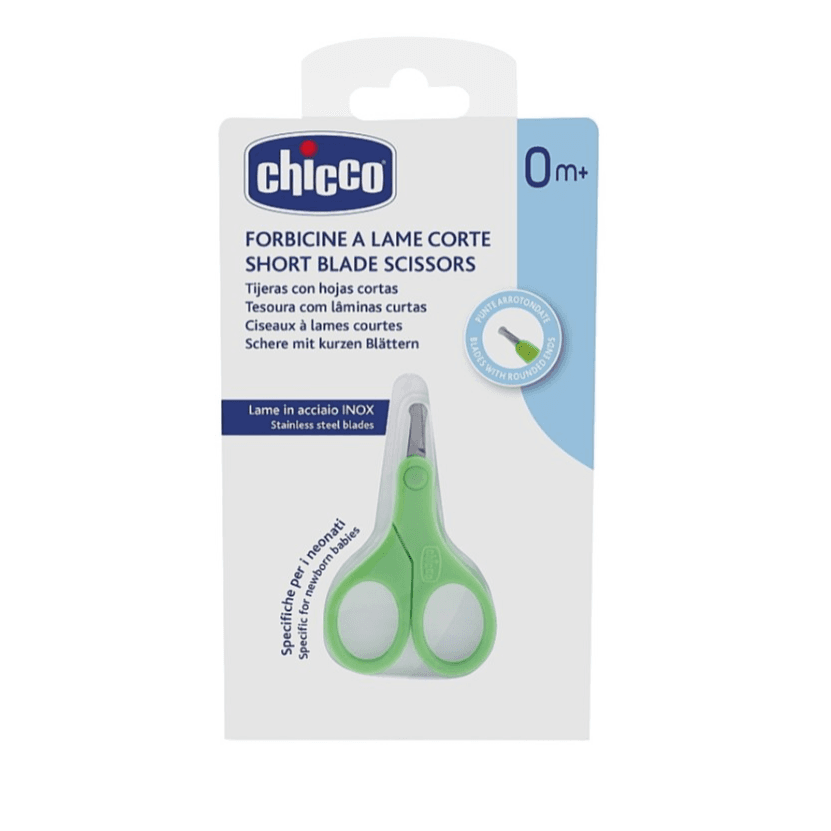 Chicco Short Blade Baby Nail Scissors 0 M+ Assorted Colours