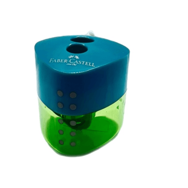 Faber-castell Double Hole Triangular Grip Sharpener Green Colour - 9121