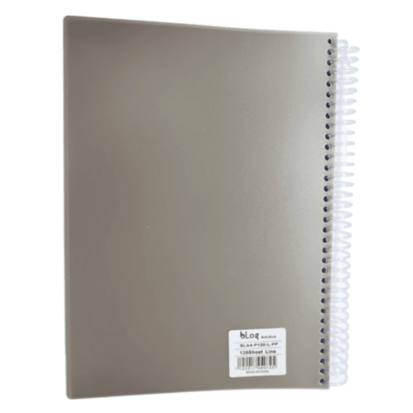 Blog University Ruled Notebook A4 Size 120 Sheets Grey Colour - 604