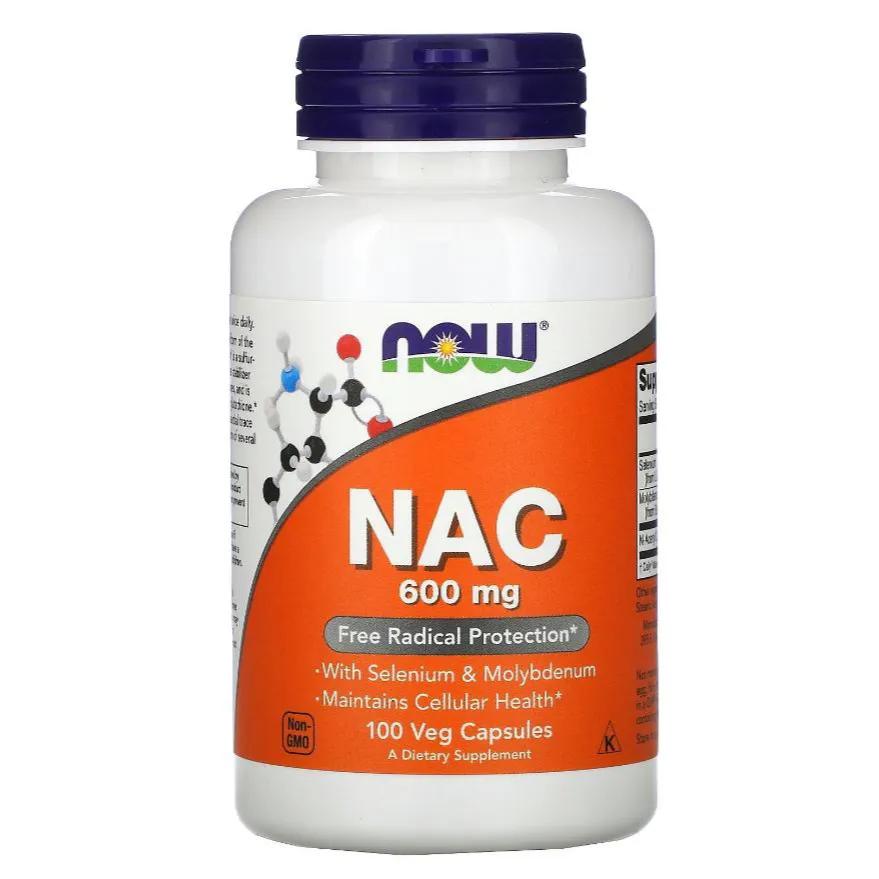 Nac (N-Acetyl Cysteine) 600 مجم + الموليبدينوم والسيلينيوم. الصحة الخلوية وحماية الجذور الحرة. 100 كبسولة نباتية. الولايات المتحدة الأمريكية. Ow 00085