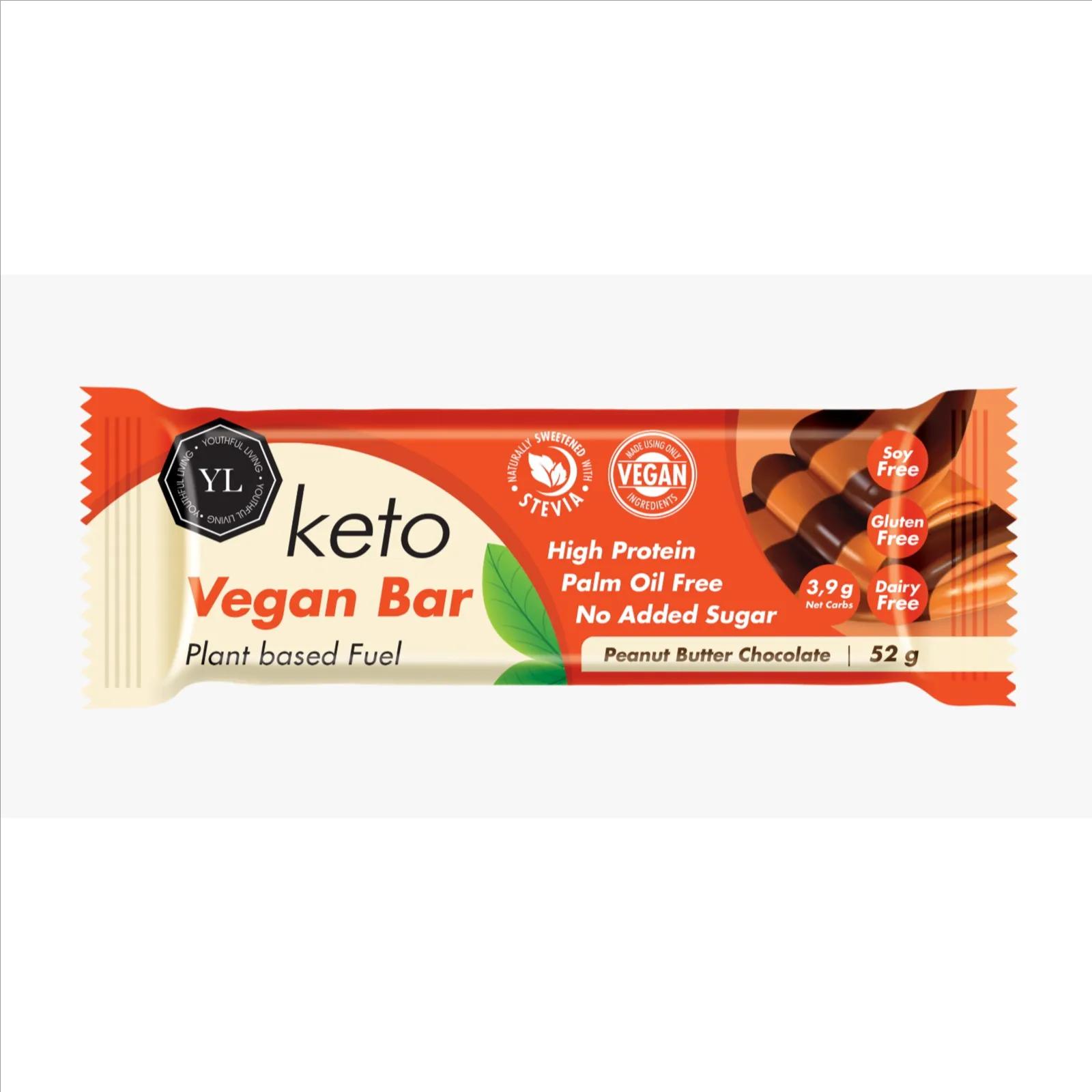 Youthful Living Keto Vegan Bar Choco Peanut Butter 52G