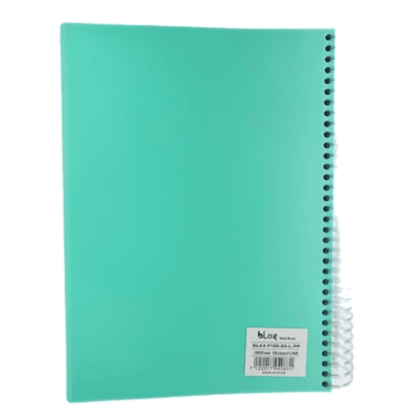 Blog University 5 Subject Ruled Notebook A4 Size 180 Sheets Turquoise Green Colour - 5808