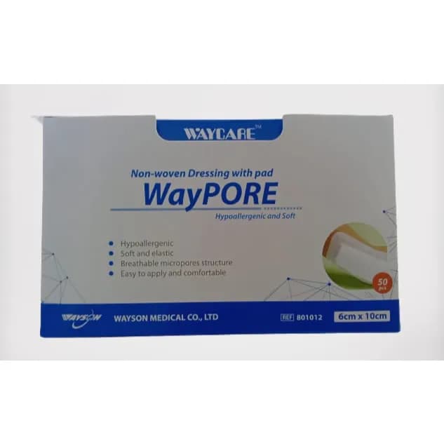 Waycare 6cm X 10cm Non-woven Dressing With Pad 50 Pieces