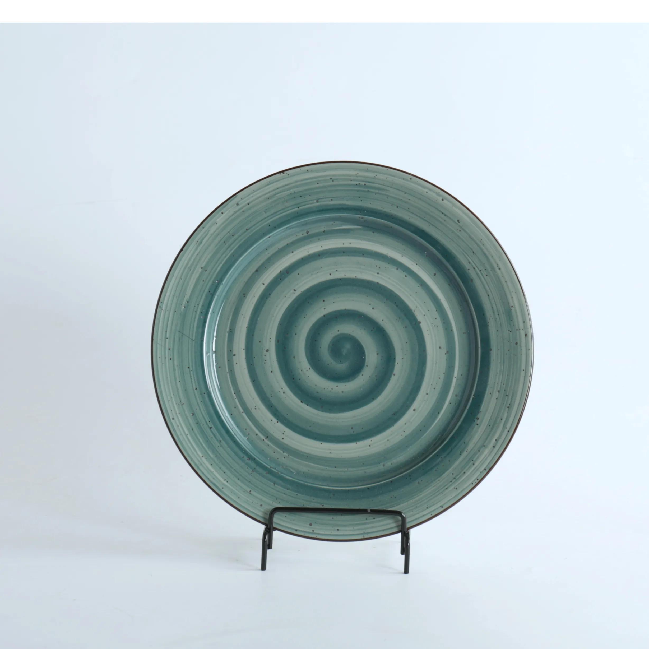 08-039Dg H.P Deco. Green / Fl. Plate 6" / 15Cm / - 6251882026457