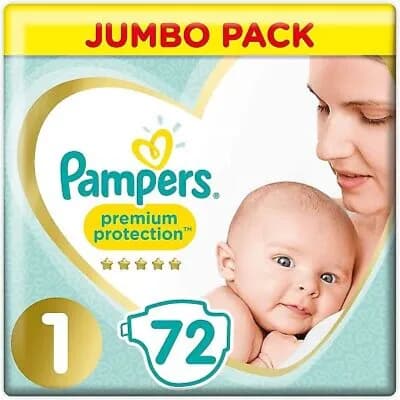 Pampers Premium Protection Double Pack 1 2-5 Kg 72 Diapers