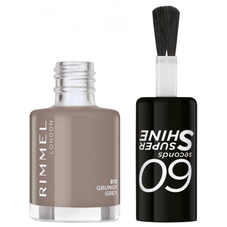 Rimmel London 60 Seconds Super Shine Nail Polish Grungy Grey 810 8ml