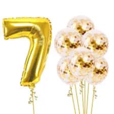 Reetoys Foil Number  Balloon Gold Number 7