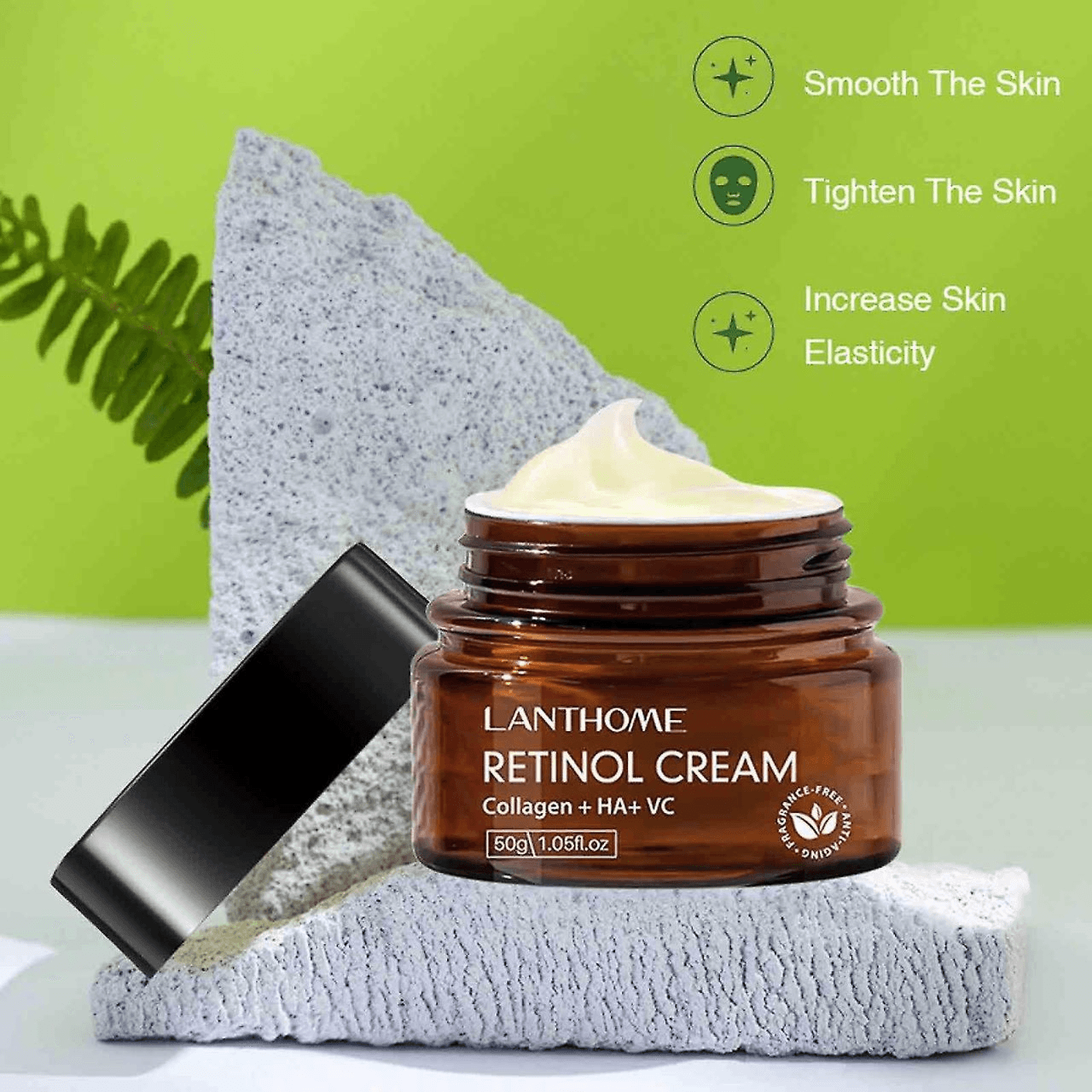 Lanthome Retinol Cream 50G - Anti Wrinkle Face Cream Retinol Collagen Hyaluronic Acid Shrink Pores Firming Improve Puffiness Moisturizing Skin Care