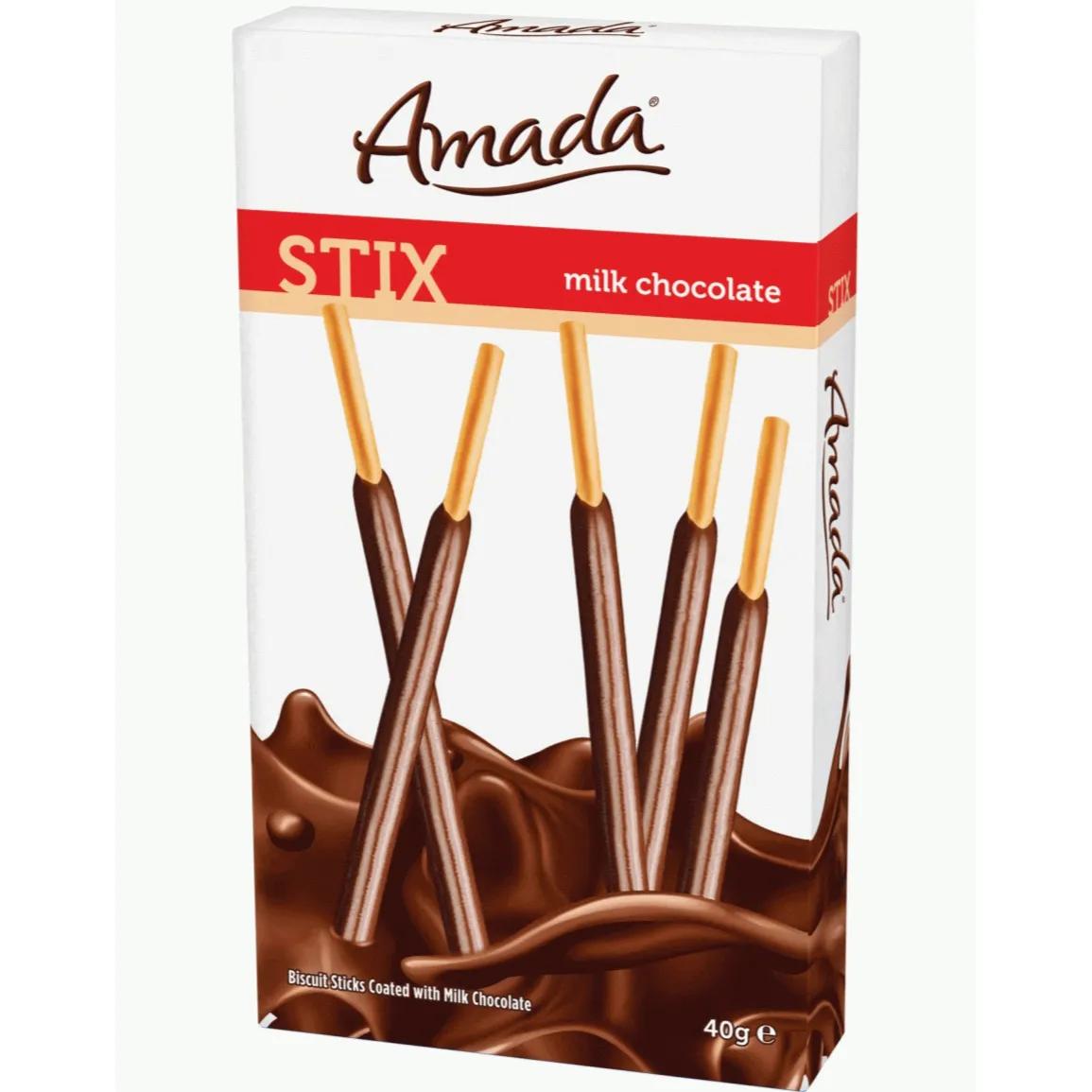 Amada Stix Milk Chocolate Biscuits 40g