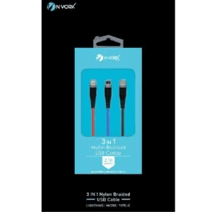 NYork 3 In 1 Nylon Braided USB Cable