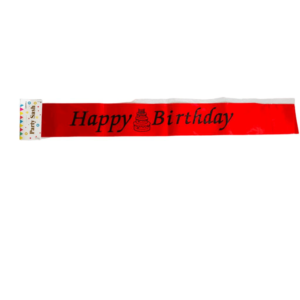 Happy Birthday Sash-Red Colour -(Pics03_Rd)