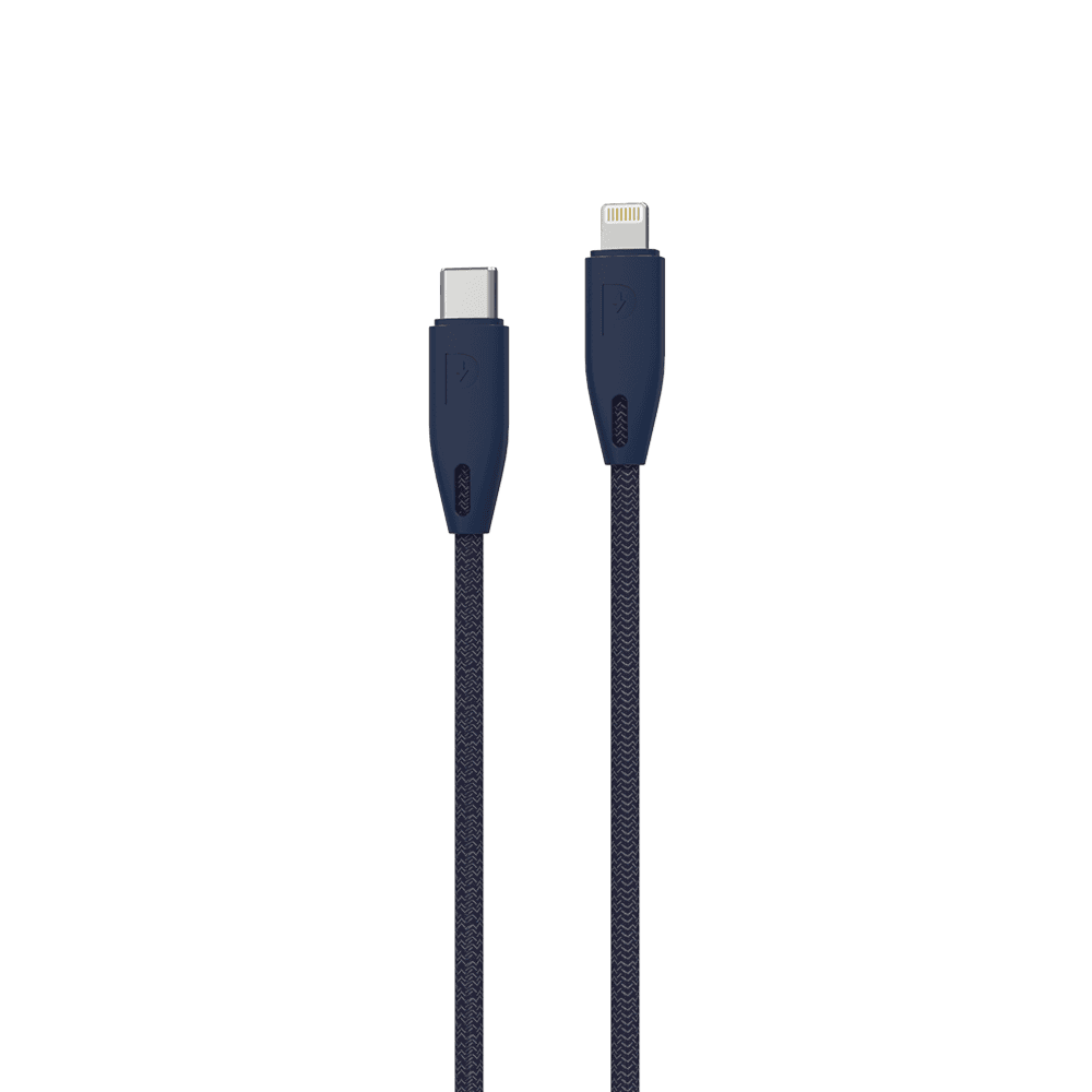 Powerology Braided USB-C to Lightning Cable 2M Blue