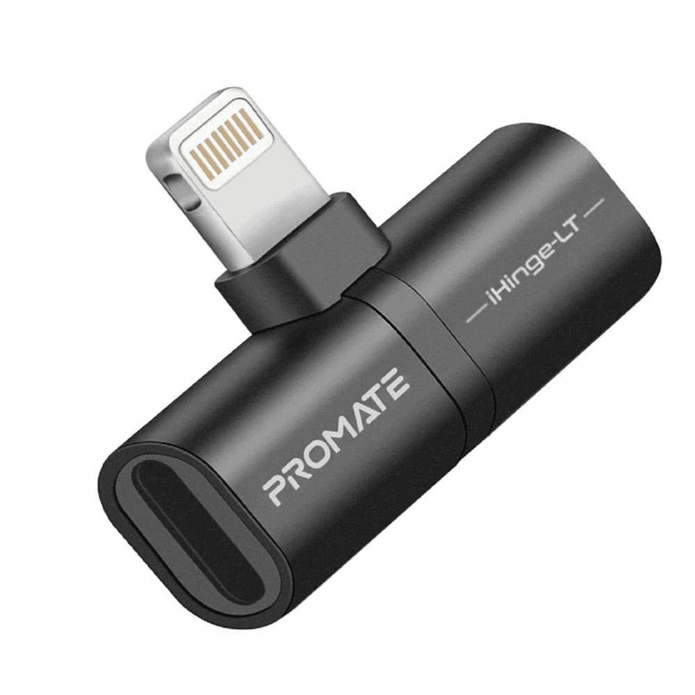 Promate 2 In 1 Audio & Charging Adaptor With Lightning Connector