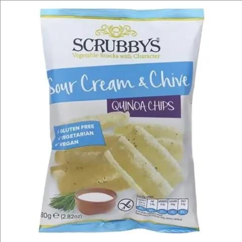 Scrubby’s Quinoa Sour Cream & Chive Chips 80 G