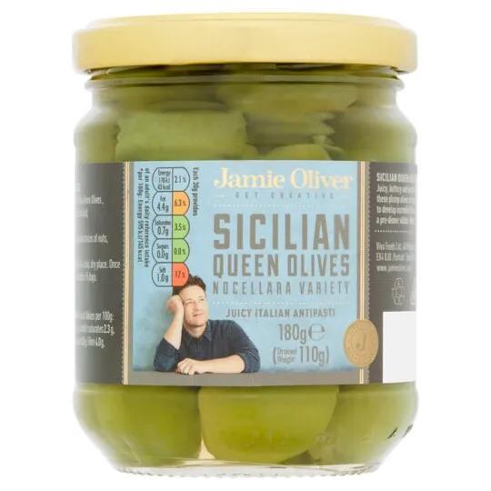 Jamie Oliver Sicilian Queen Olives (Nocellara Variety) Green 280g