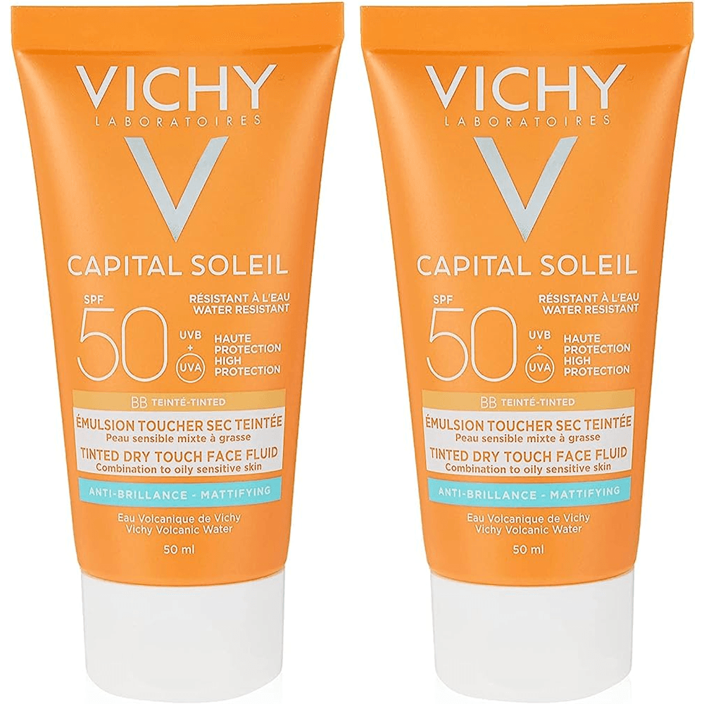 Vichy Capital Soleil Magnifying Dry Toush Fluid Spf 50 Bundle Pack 2s