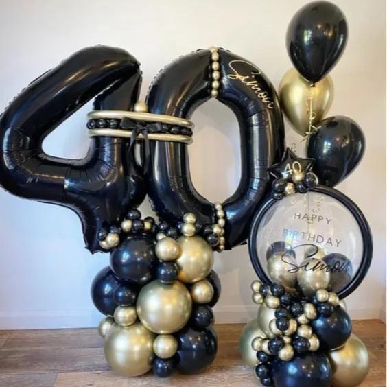 Black Set Balloon With Transparent Balloon