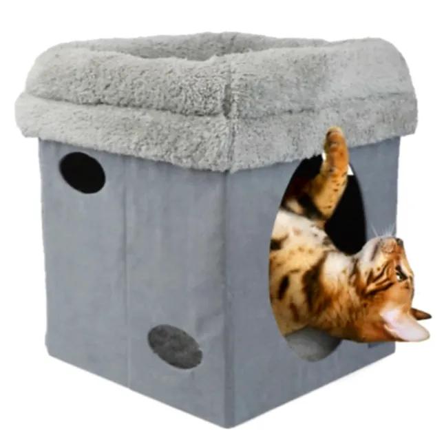 Lambswool 2 In 1 Cat Castle - Grey