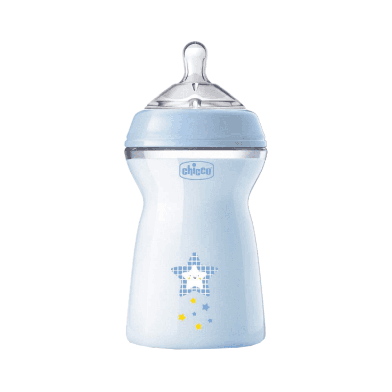 Chicco Natural Feeling Plastic Bottle 6m+  330ml  Boy