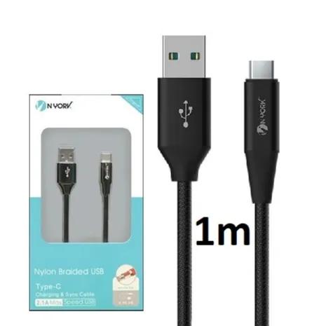 Nyork Nylon Usb To Type C Charging Cable 1M