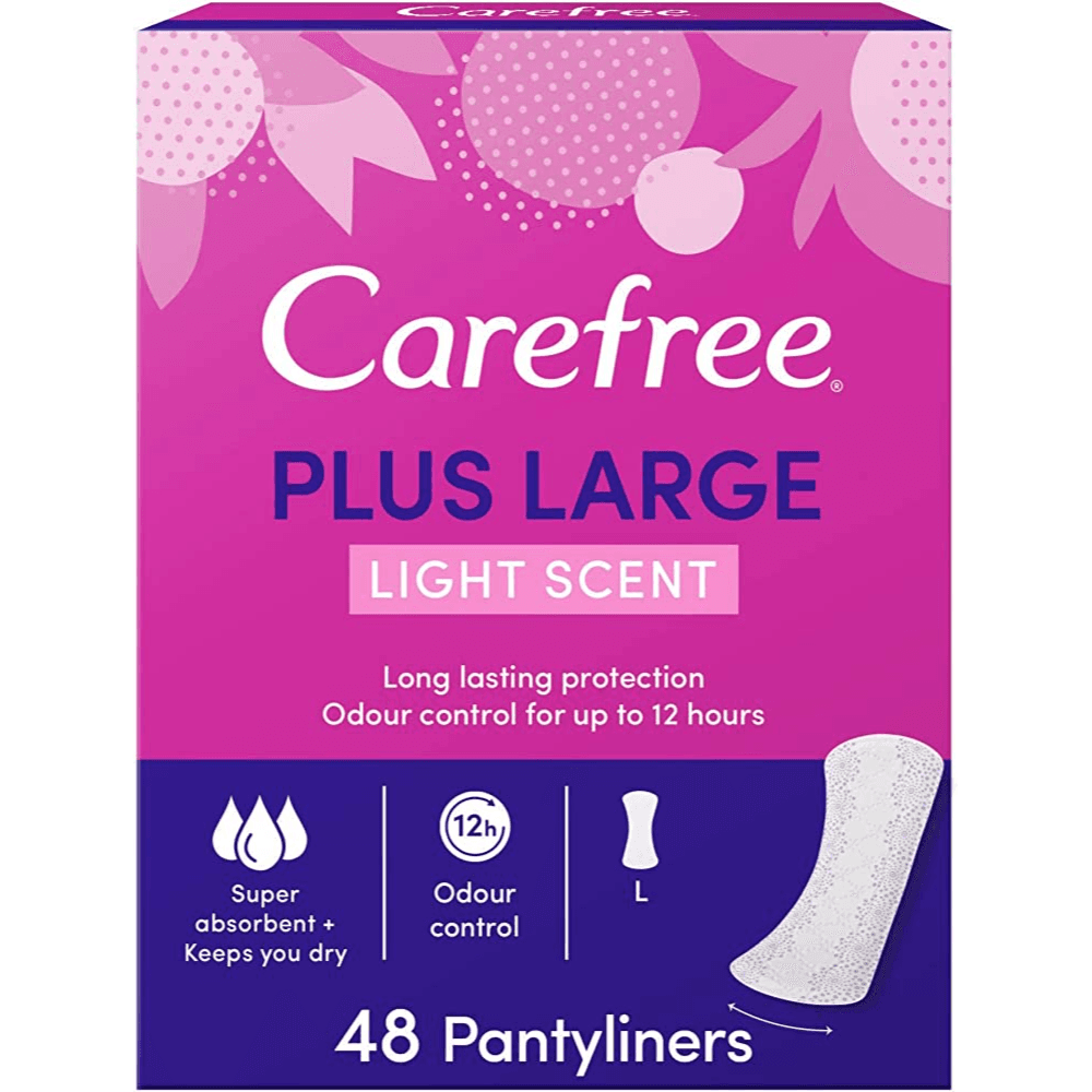 Carefree Plus Large Pantyliners Light Scent Large Size 48 Pieces