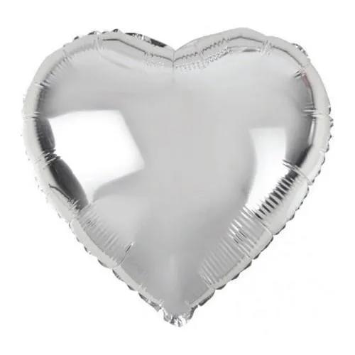 18" Heart Silver With Helium