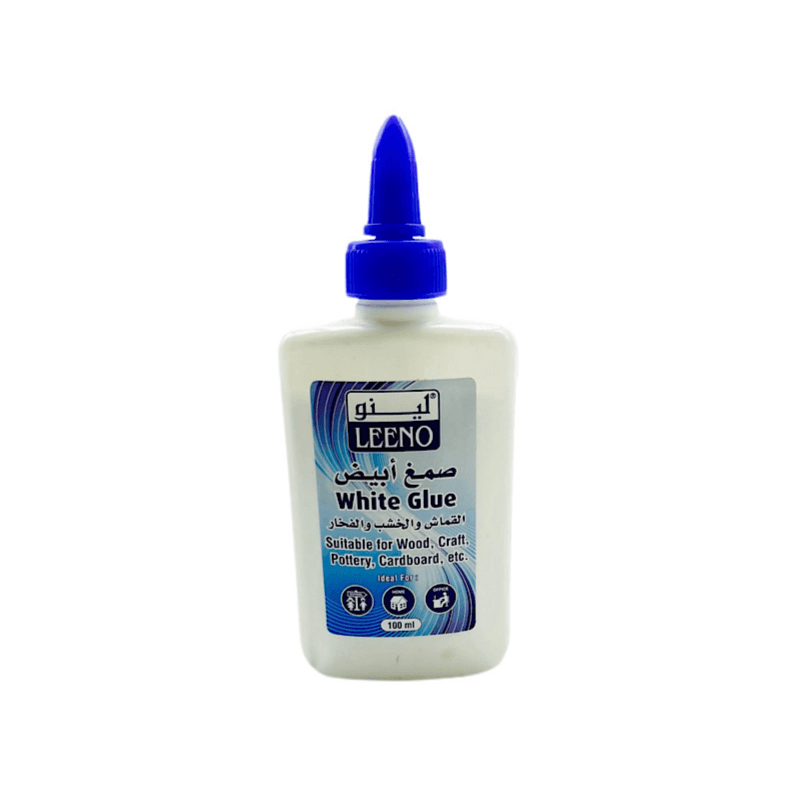 Leeno White Glue, High Quality, Strong For Schools, Paper, Cloth, Wood And Pottery, Size 100 Ml - 8218