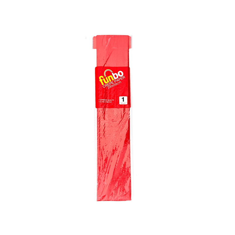 Funbo crepe paper 200x50cm red colour - 8944