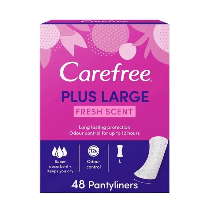 Carefree Plus Large Fresh Scent Long Lasting Protection 48 Pantyliners